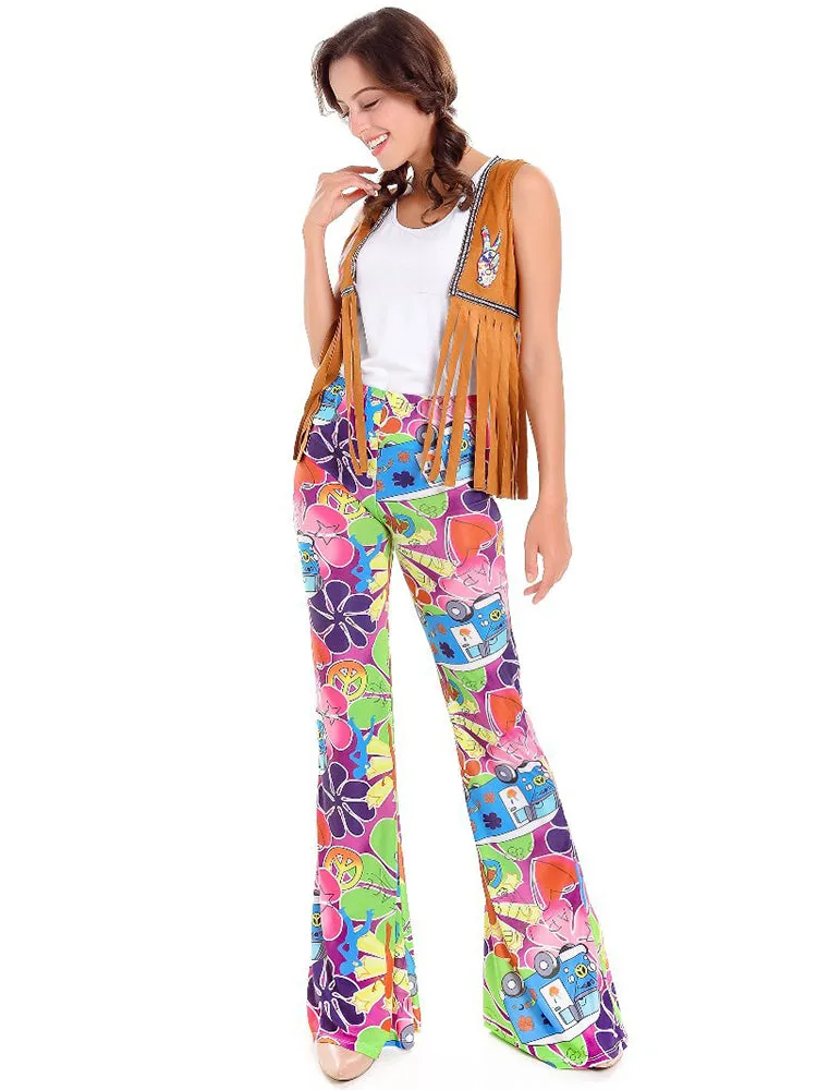 Vintage Women Disco Hippie Halloween Carnival Costume