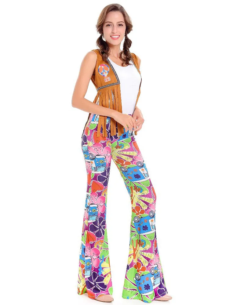 Vintage Women Disco Hippie Halloween Carnival Costume