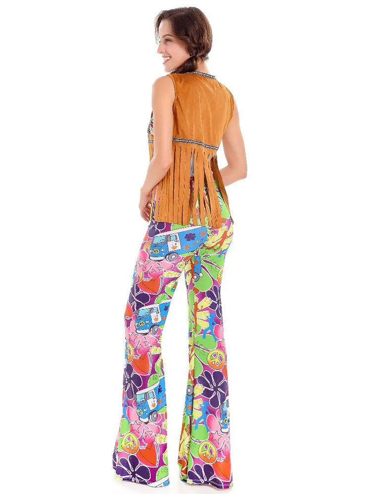 Vintage Women Disco Hippie Halloween Carnival Costume