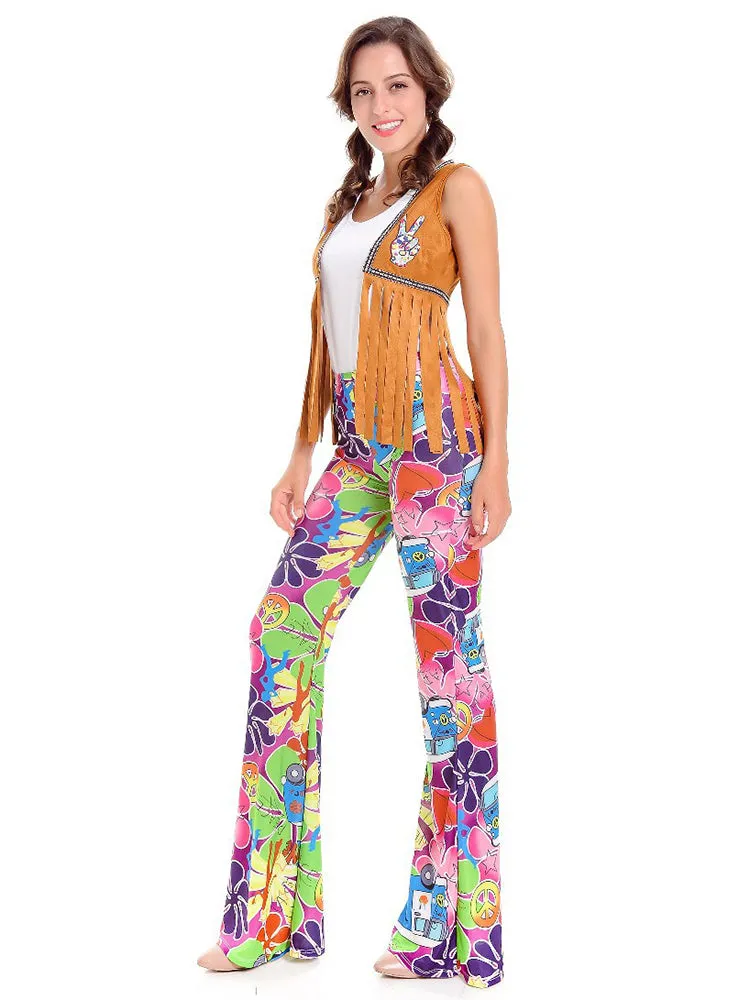 Vintage Women Disco Hippie Halloween Carnival Costume