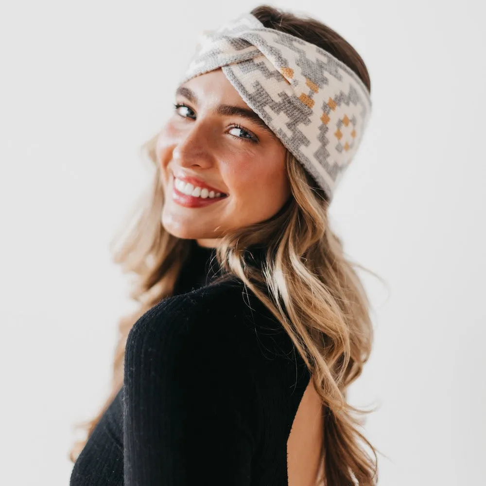 Western Wide Twist Knit Headband