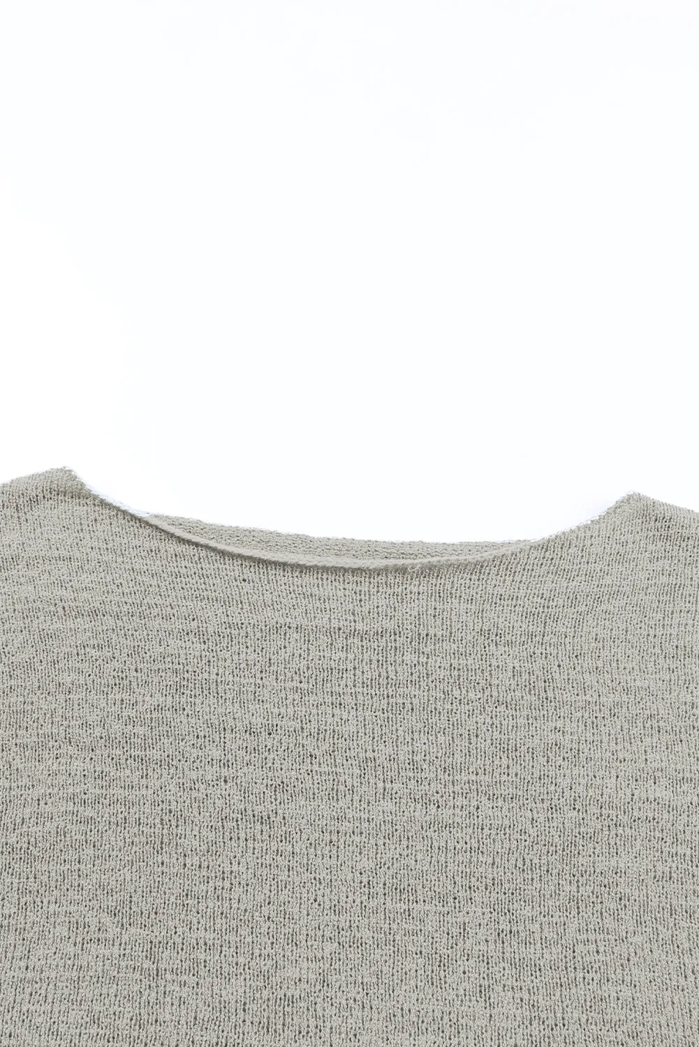 White Solid Drop Shoulder Pullover Sweater