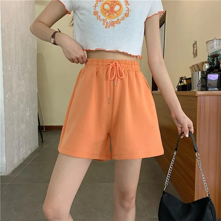 Women's Casual Solid Color Drawstring Shorts