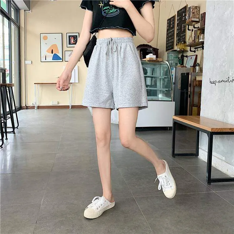 Women's Casual Solid Color Drawstring Shorts