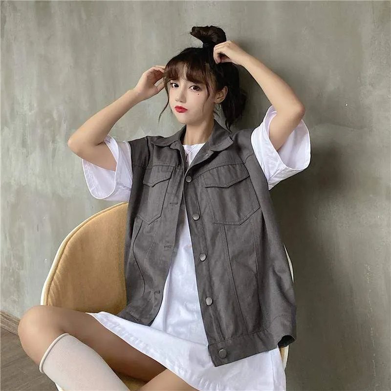 Women's Casual Solid Color Waistcoats With Pocket